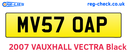 MV57OAP are the vehicle registration plates.