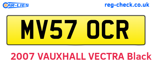 MV57OCR are the vehicle registration plates.
