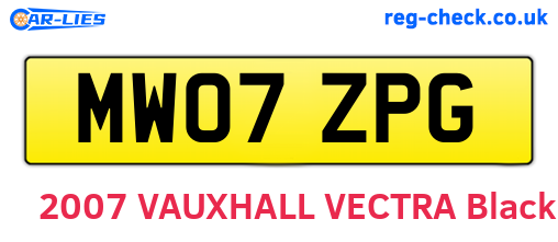 MW07ZPG are the vehicle registration plates.