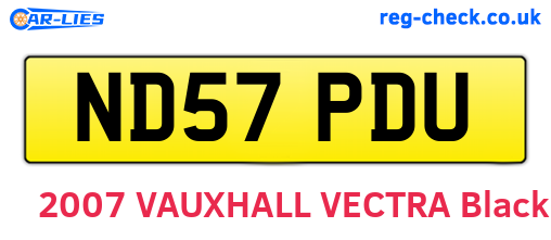 ND57PDU are the vehicle registration plates.