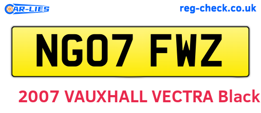NG07FWZ are the vehicle registration plates.