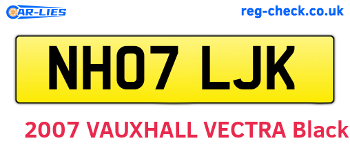 NH07LJK are the vehicle registration plates.