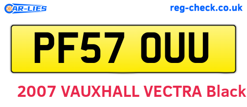 PF57OUU are the vehicle registration plates.