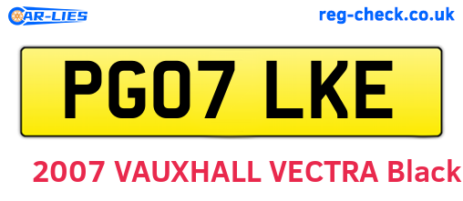 PG07LKE are the vehicle registration plates.