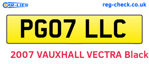 PG07LLC are the vehicle registration plates.
