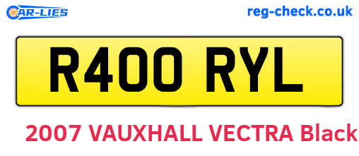 R400RYL are the vehicle registration plates.