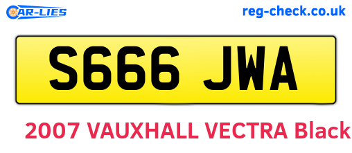S666JWA are the vehicle registration plates.
