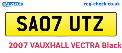 SA07UTZ are the vehicle registration plates.
