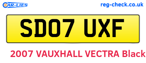 SD07UXF are the vehicle registration plates.