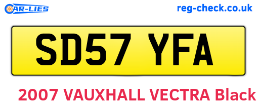 SD57YFA are the vehicle registration plates.