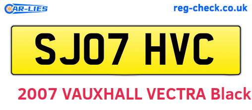 SJ07HVC are the vehicle registration plates.