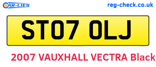 ST07OLJ are the vehicle registration plates.