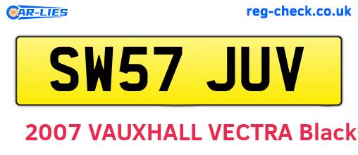 SW57JUV are the vehicle registration plates.