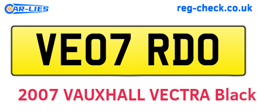 VE07RDO are the vehicle registration plates.