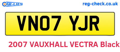 VN07YJR are the vehicle registration plates.