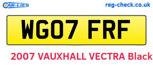 WG07FRF are the vehicle registration plates.