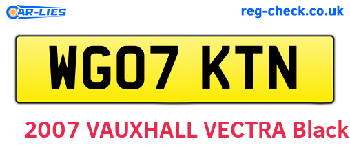 WG07KTN are the vehicle registration plates.