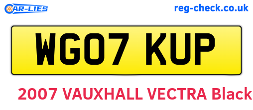 WG07KUP are the vehicle registration plates.