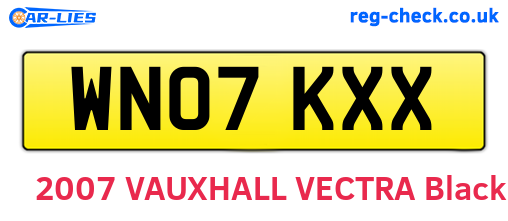 WN07KXX are the vehicle registration plates.