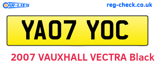 YA07YOC are the vehicle registration plates.