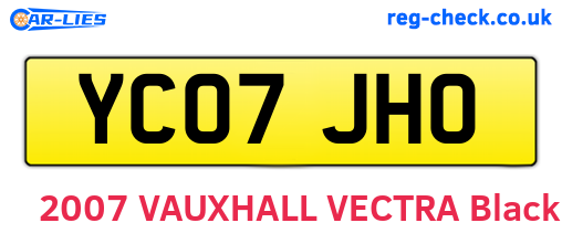 YC07JHO are the vehicle registration plates.
