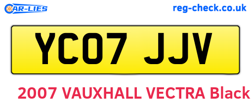 YC07JJV are the vehicle registration plates.