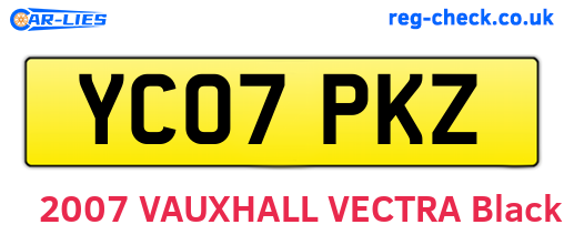 YC07PKZ are the vehicle registration plates.