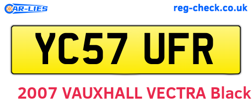 YC57UFR are the vehicle registration plates.