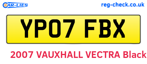 YP07FBX are the vehicle registration plates.