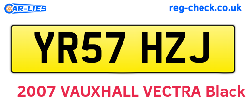 YR57HZJ are the vehicle registration plates.
