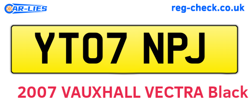 YT07NPJ are the vehicle registration plates.