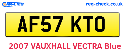 AF57KTO are the vehicle registration plates.