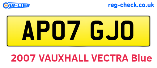 AP07GJO are the vehicle registration plates.