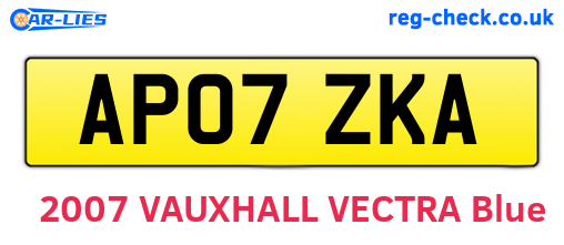 AP07ZKA are the vehicle registration plates.