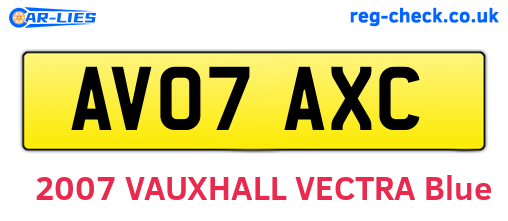 AV07AXC are the vehicle registration plates.