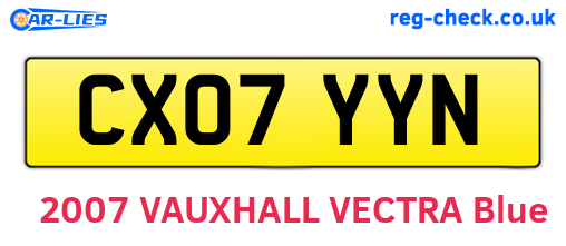 CX07YYN are the vehicle registration plates.