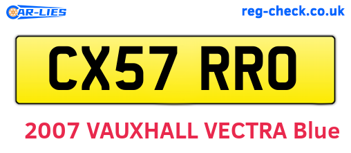 CX57RRO are the vehicle registration plates.