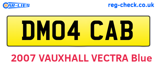 DM04CAB are the vehicle registration plates.
