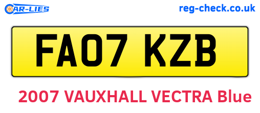 FA07KZB are the vehicle registration plates.