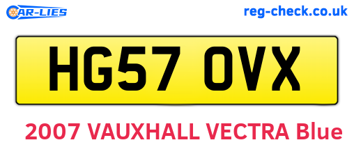 HG57OVX are the vehicle registration plates.