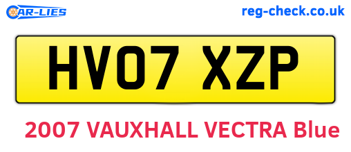 HV07XZP are the vehicle registration plates.
