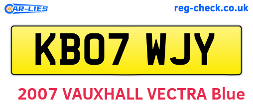 KB07WJY are the vehicle registration plates.