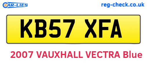 KB57XFA are the vehicle registration plates.