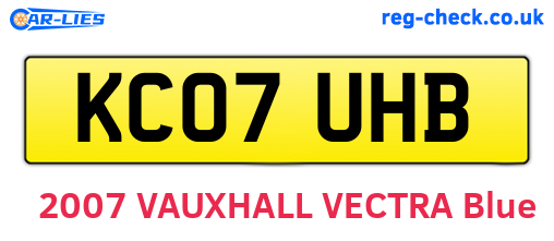 KC07UHB are the vehicle registration plates.