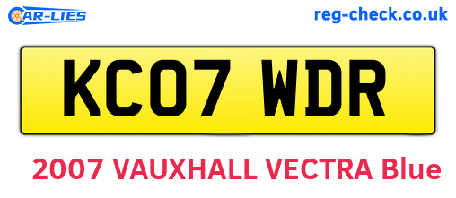 KC07WDR are the vehicle registration plates.