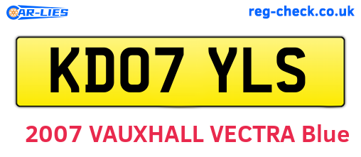 KD07YLS are the vehicle registration plates.