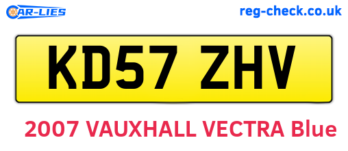 KD57ZHV are the vehicle registration plates.
