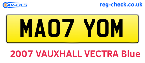 MA07YOM are the vehicle registration plates.
