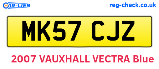MK57CJZ are the vehicle registration plates.