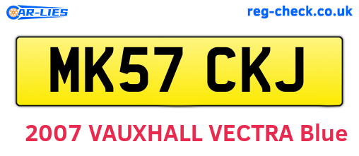 MK57CKJ are the vehicle registration plates.